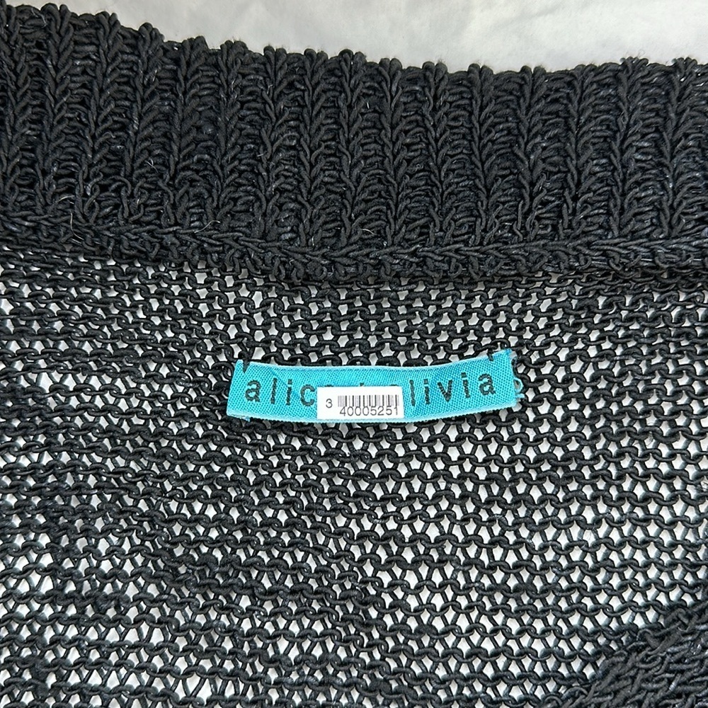 Alice + Olivia Fishnet Loose Knit Linen Top - Picture 8 of 9